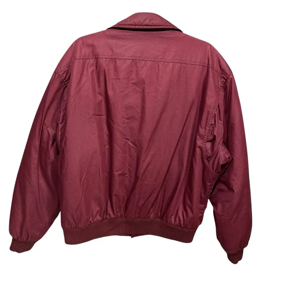 Members Only Jacket Mens Sz L Bomber Racer‎ Full Zip Pockets 80s Maroon Al Bundy